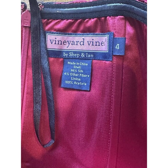 Vineyard Vines Women's Sz 4 Metallic Pink Stripe Silk Blend Strapless Mini Dress - Picture 5 of 9
